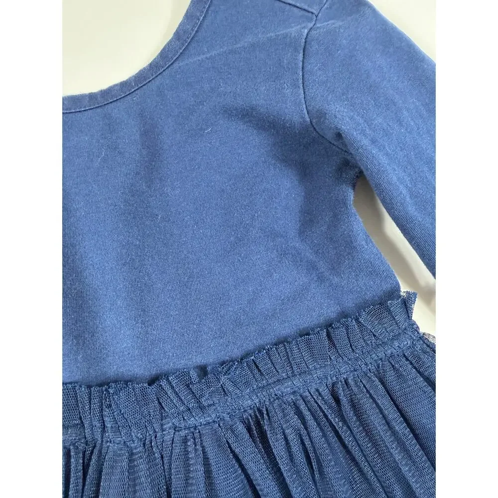 Hanna Andersson Disney Collection Frozen Organic Tulle Dress Girls Size 4